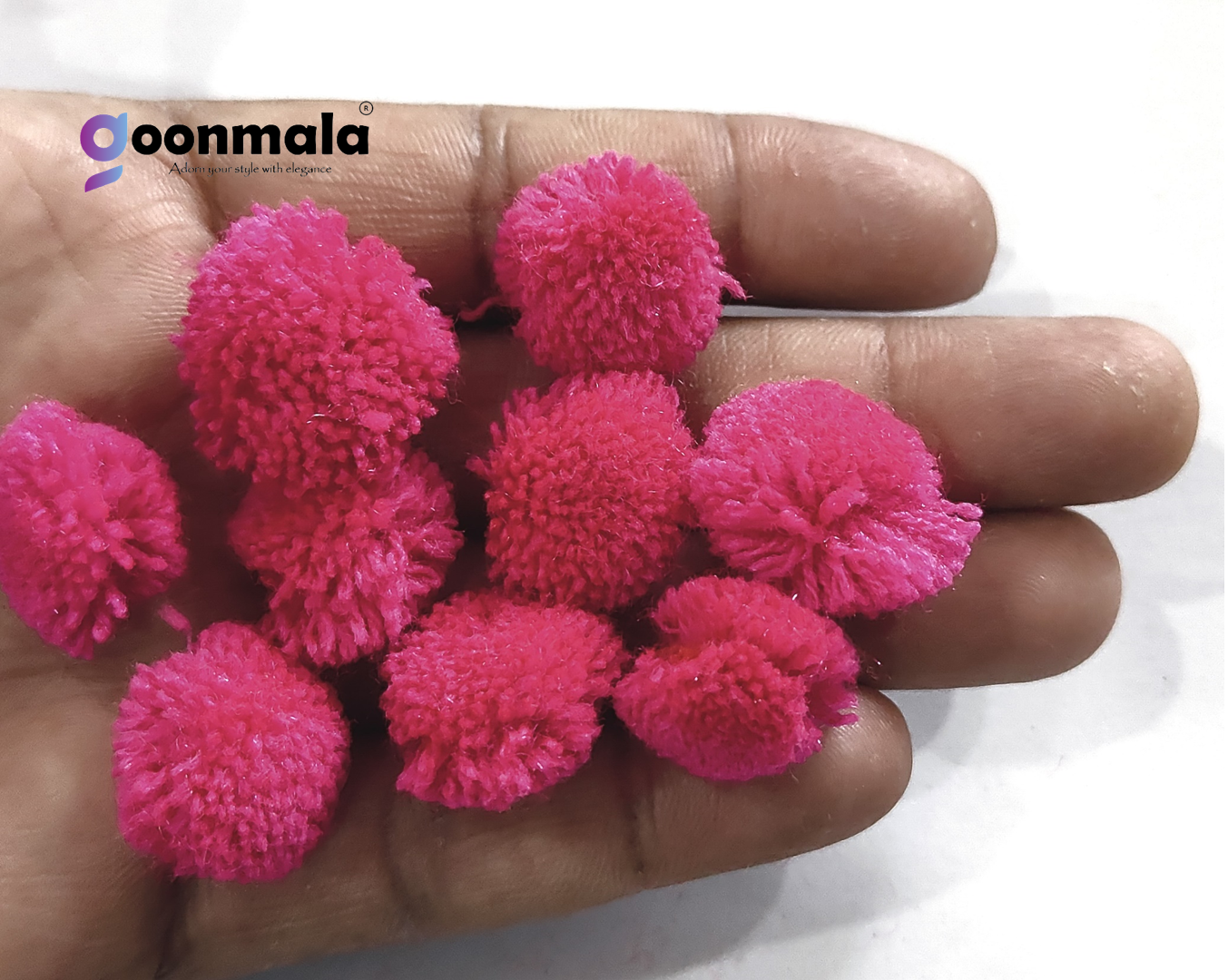 Pom Pom Balls small size,200 Pieces Pom Pom Balls for Arts, Craft and Handicrafts woollen, Rani Pink - Image 2