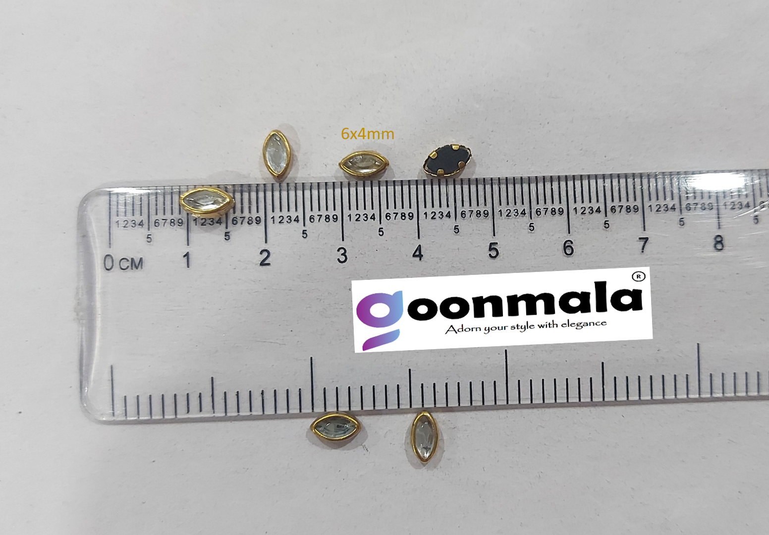 Kundan stone For Jewellery making, Bangles Embroidery Craft & Cloth Works, 3x6 mm Eye Sliver 500 pieces - Image 2