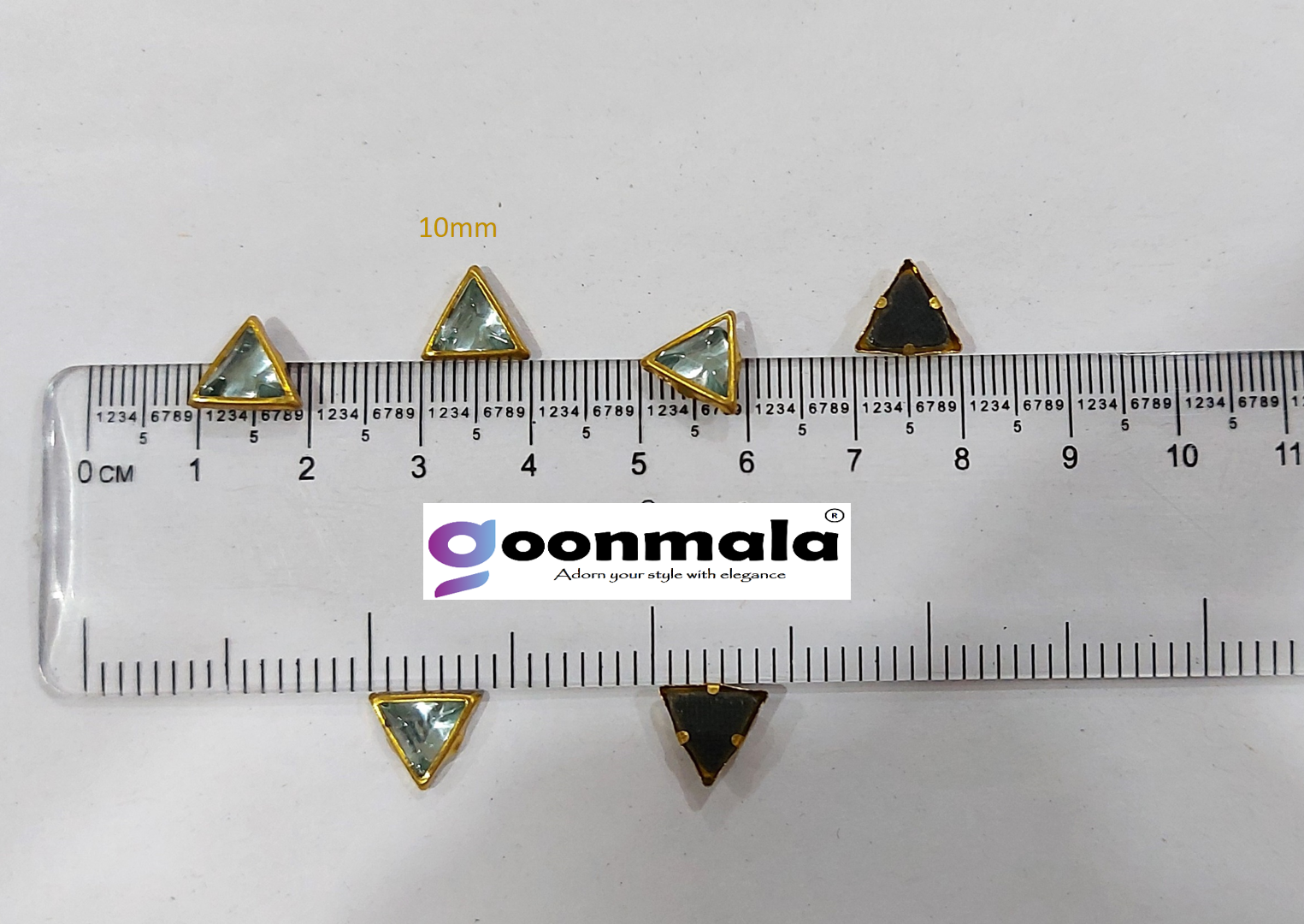 Kundan stone For Jewellery making, Bangles Embroidery Craft & Cloth Works, 10mm Triangle Sliver 500 pieces - Image 3