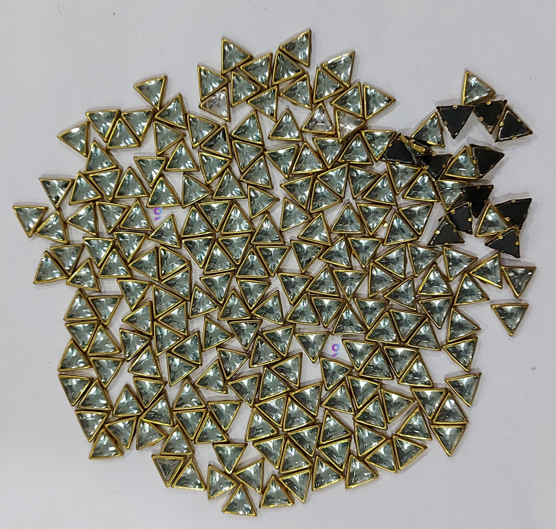 Kundan stone For Jewellery making, Bangles Embroidery Craft & Cloth Works, 10mm Triangle Sliver 500 pieces