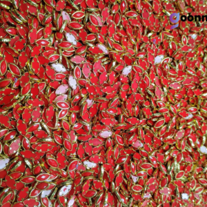 Kundan stone For Jewellery making, Bangles Embroidery Craft & Cloth Works, Plastic Eye Kundan 4x8mm, 500 pieces, Red