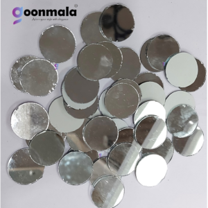 Mirror beads For Jewellery Making, Craft Work and Lippan Art Work, Silver Round 25mm 50 Pieces