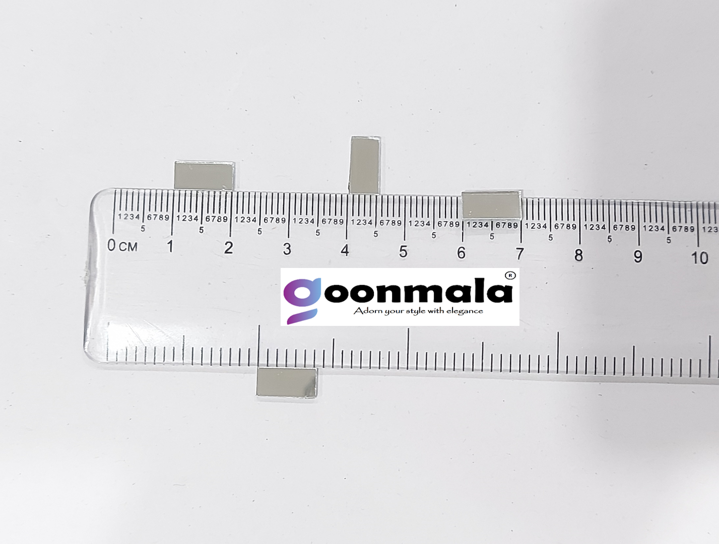Mirror beads For Jewellery Making, Craft Work and Lippan Art Work, Silver Rectangular 10x5 500 Pieces - Image 2