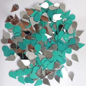 Mirror beads For Jewellery Making, Craft Work and Lippan Art Work, Silver Drop shape