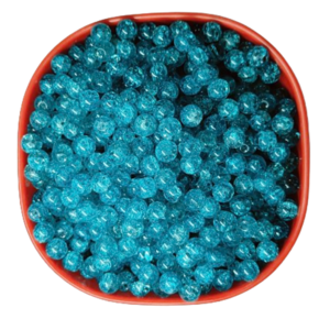 Crackle glass beads for bracelet, Rakhi, Jewellery making 8mm, Sky Blue 100 pieces