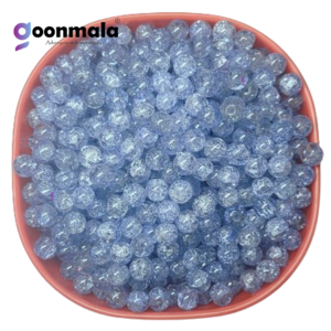 Crackle glass beads for bracelet, Rakhi, Jewellery making 8mm Blue, 100 pieces
