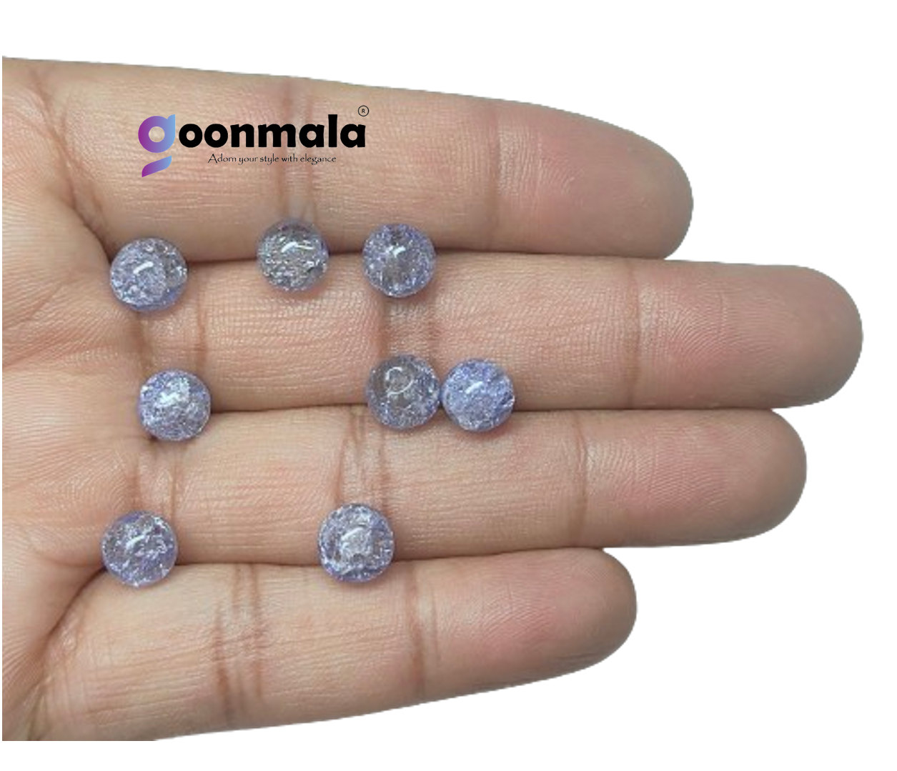 Crackle glass beads for bracelet, Rakhi, Jewellery making 8mm Blue, 100 pieces - Image 2