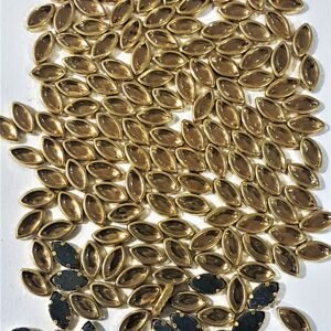 Kundan stone For Jewellery making, Bangles Embroidery Craft & Cloth Works, 3x6mm Eye Golden, 500 pieces