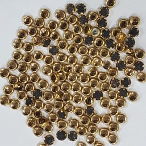 Kundan stone For Jewellery making, Bangles Embroidery Craft & Cloth Works, 3mm Round Golden, 1000 pieces