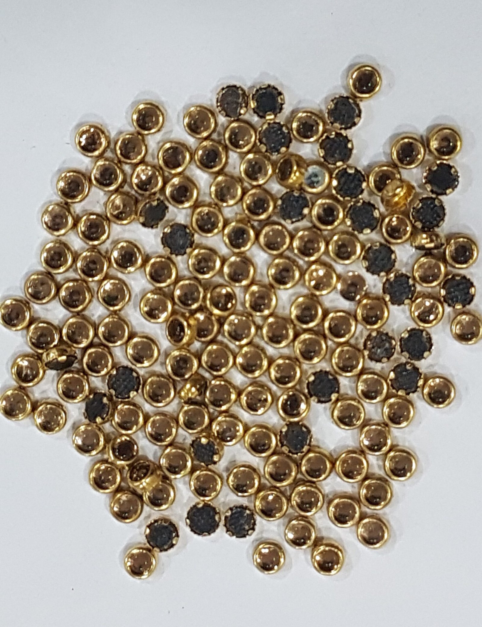 Kundan stone For Jewellery making, Bangles Embroidery Craft & Cloth Works, 3mm Round Golden, 1000 pieces