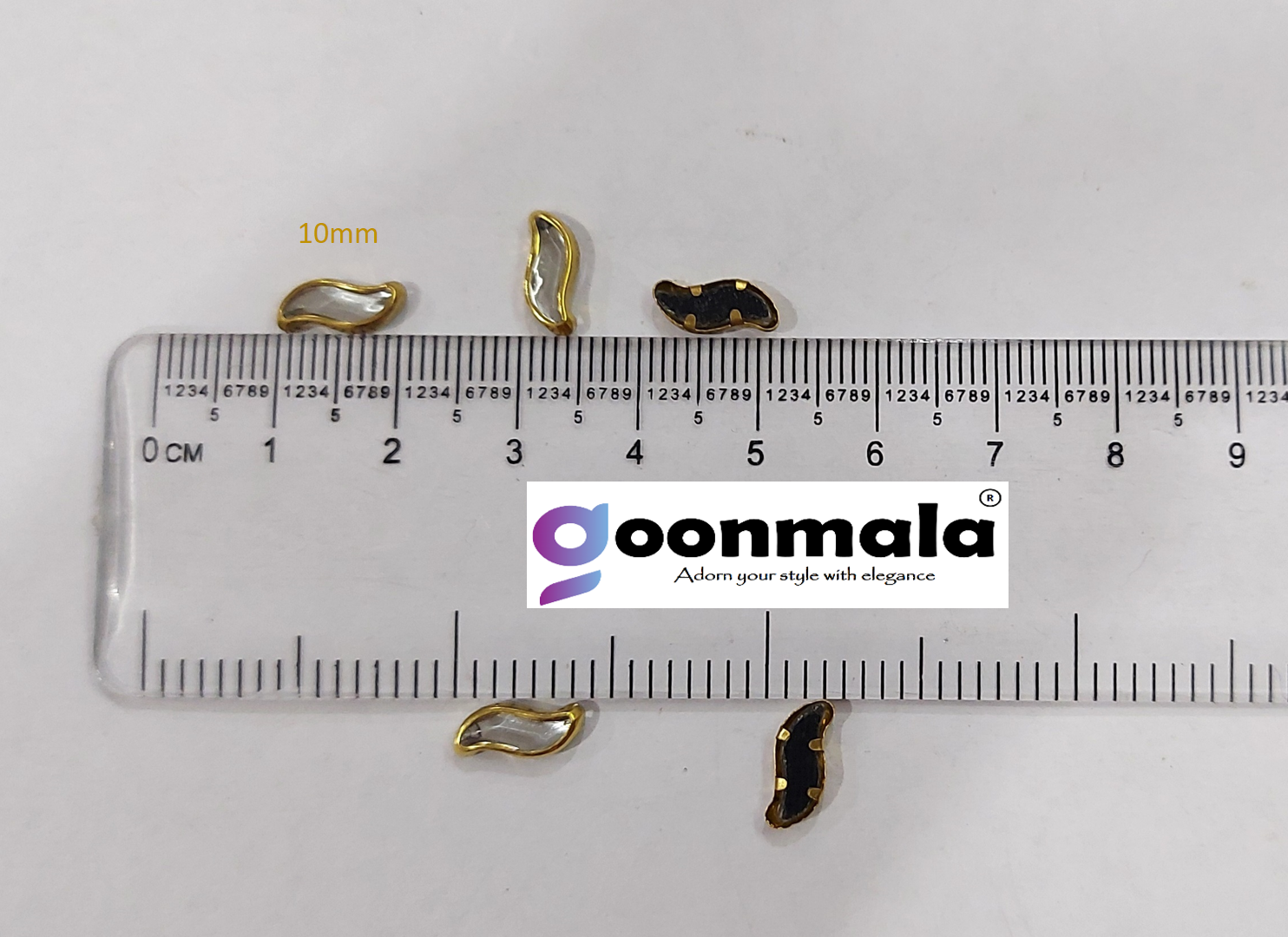 Kundan stone For Jewellery making, Bangles Embroidery Craft & Cloth Works, 10 mm S shape Sliver 500 pieces - Image 3