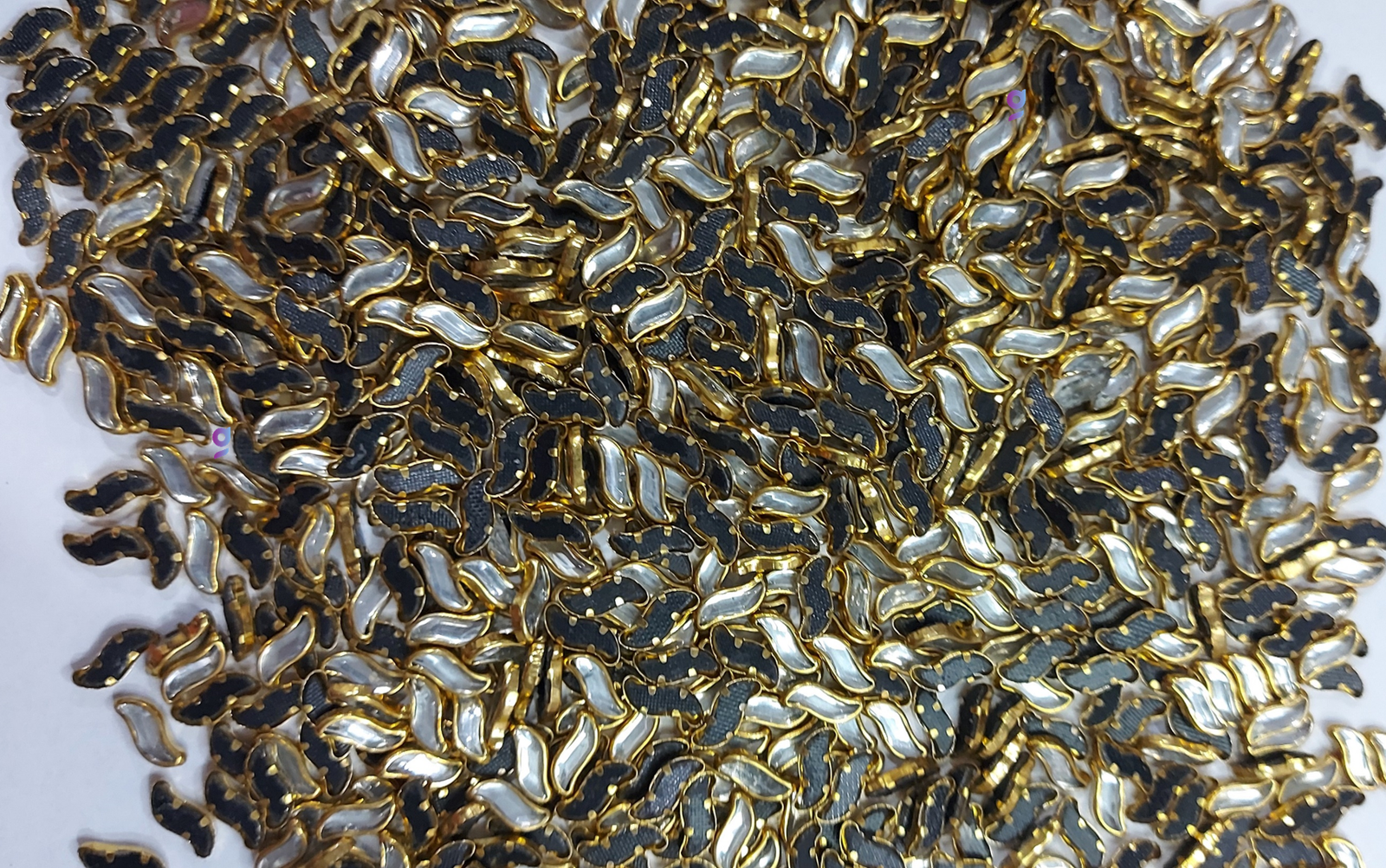 Kundan stone For Jewellery making, Bangles Embroidery Craft & Cloth Works, 10 mm S shape Sliver 500 pieces