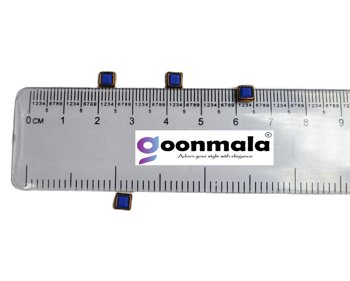 Kundan stone For Jewellery making, Bangles Embroidery Craft & Cloth Works, Plastic Square Kundan 4x4mm, 500 pieces, Blue - Image 2