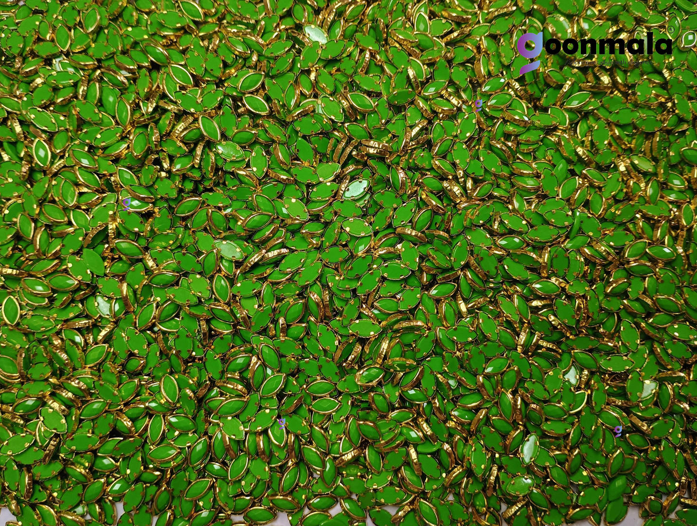 Kundan stone For Jewellery making, Bangles Embroidery Craft & Cloth Works, Plastic Eye Kundan 4x8mm, 500 pieces, Green - Image 4