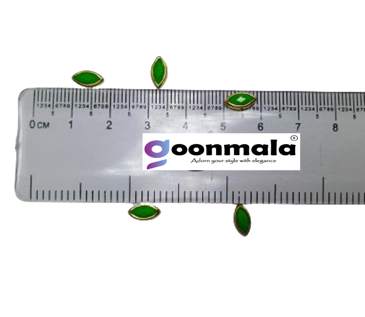 Kundan stone For Jewellery making, Bangles Embroidery Craft & Cloth Works, Plastic Eye Kundan 4x8mm, 500 pieces, Green - Image 2