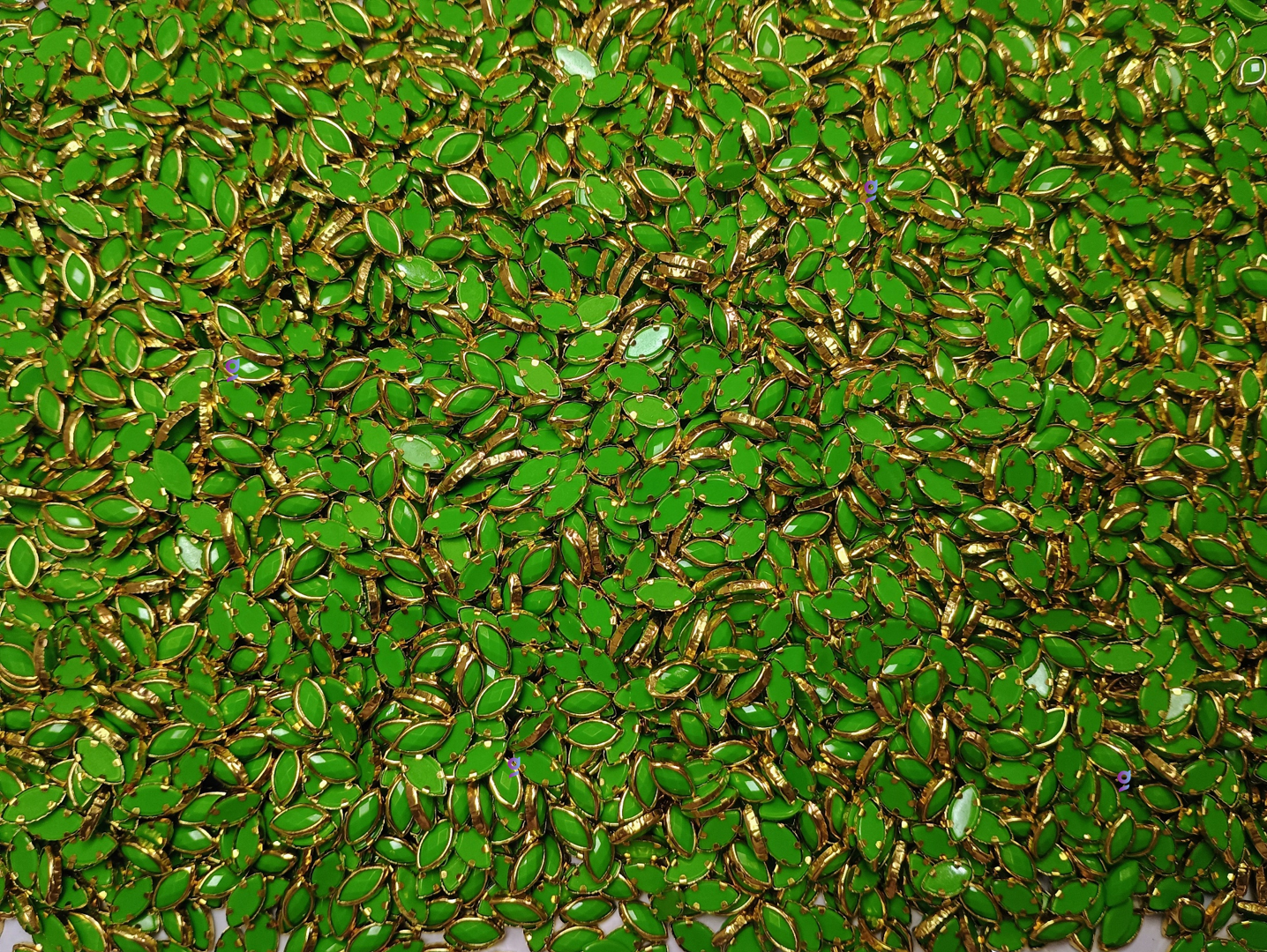 Kundan stone For Jewellery making, Bangles Embroidery Craft & Cloth Works, Plastic Eye Kundan 4x8mm, 500 pieces, Green