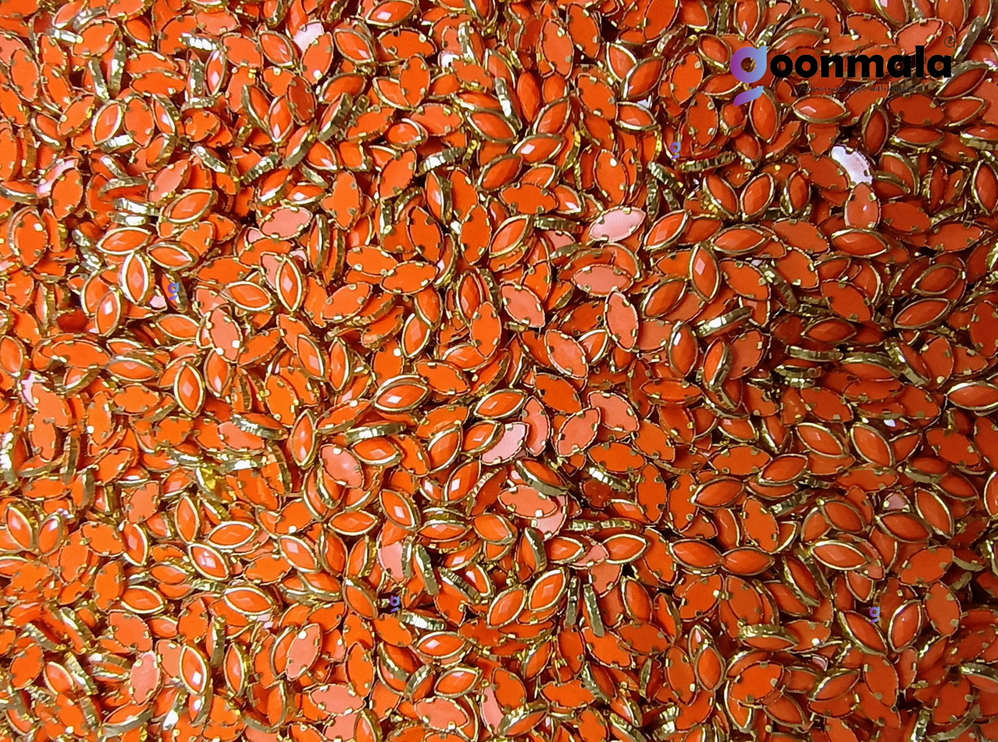 Kundan stone For Jewellery making, Bangles Embroidery Craft & Cloth Works, Plastic Eye Kundan 4x8mm, 500 pieces, Orange - Image 4