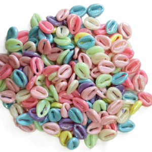Glossy Cowrie Beads, Multicolor, 200 pieces